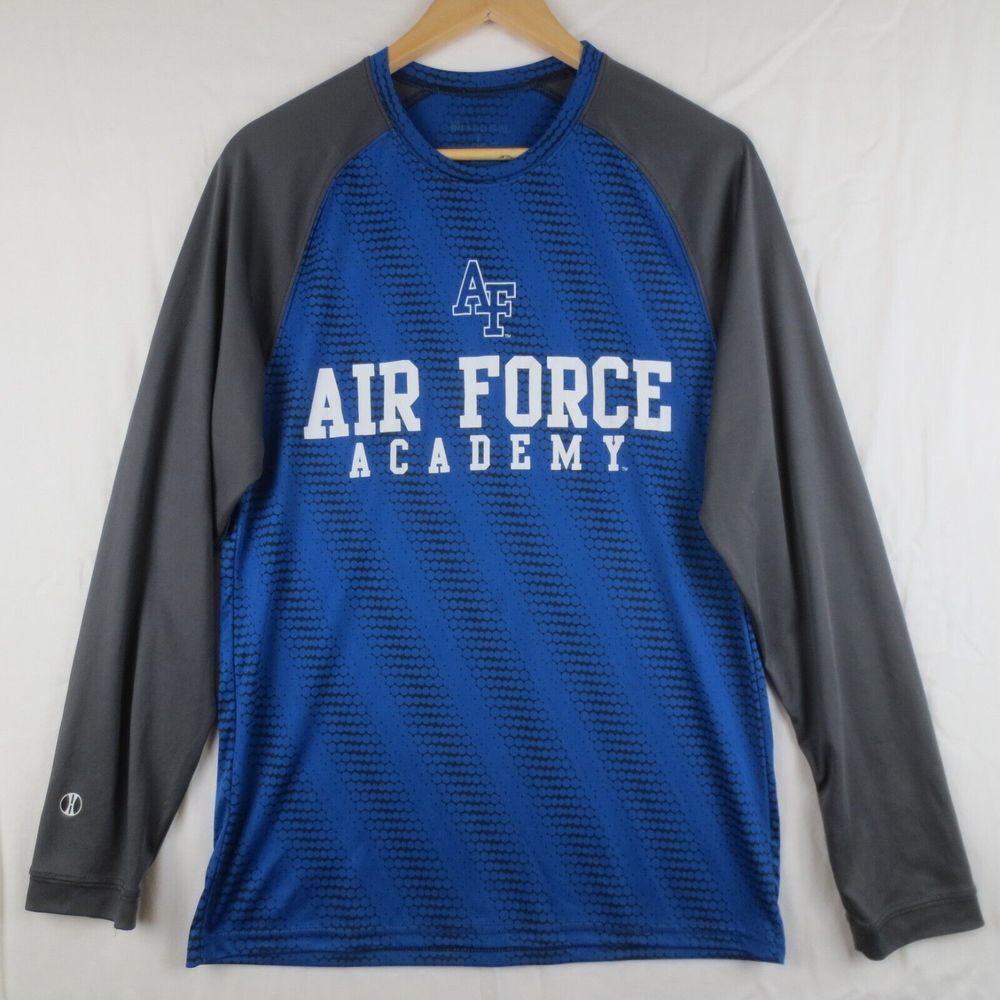 Air Force Academy Holloway T‎ Shirt Mens Large Blue Gray Raglan Long Sleeve
